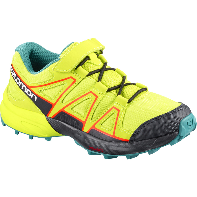 Salomon Israel SPEEDCROSS BUNGEE K - Kids Trail Running Shoes - Yellow/Black (XHVJ-95724)